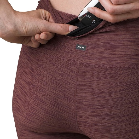 prAna Women's Kimble Short Women's High-Waisted Burgundy Shorts - Picture 3 of 6